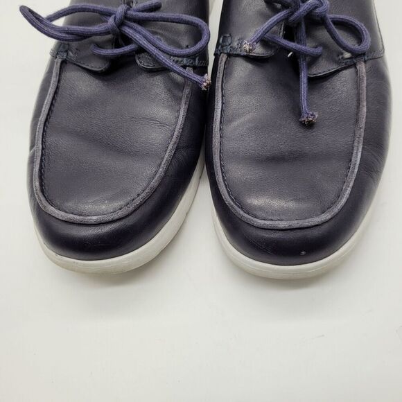 UGG mens Catton Leather Navy blue Boat Shoes loafers Size 13 slip on casual main image 7
